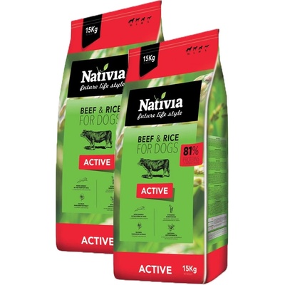 Nativia Dog Active 2 x 15 kg
