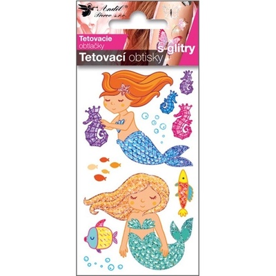 Anděl Přerov s.ro. Tetovací obtisky s glitry 10,5 x 6 cmmořské panny