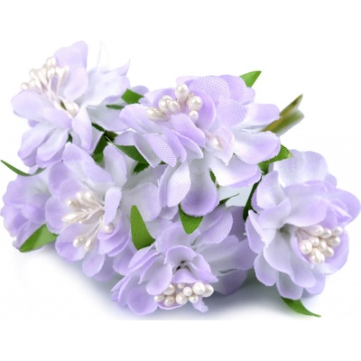 Umělý květ na drátku Varianta: 6 (44) fialová lila, Balení: 72 ks