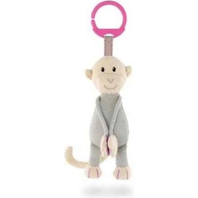 Matchstick Monkey pletená visací opička růžová