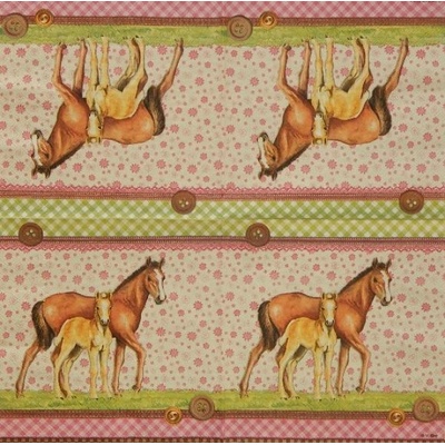 Ambiente obrúsky Koně a kytičky 33x33cm