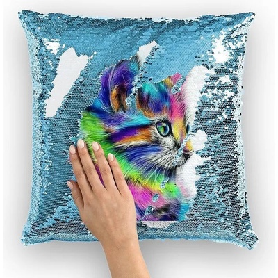 Магическа възглавница с пайети - светло синя