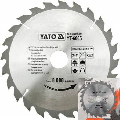 YATO PILA KOTOUČOVÁ S VIDIOVÝMI ZUBY 200x30mm 24 ZUBŮ