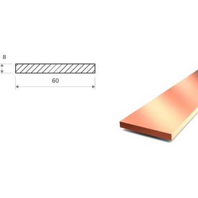 Medená tyč plochá 60×8 (CW004A)