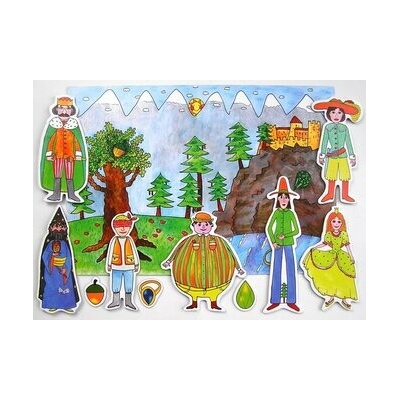 Marionetino Loutky a kulisy k pohádce Dlouhý, široký a bystrozraký