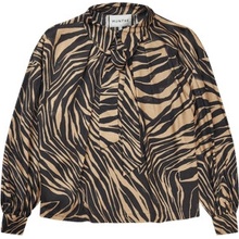 Munthe blúzka Lovella čierno béžový zebrový vzor