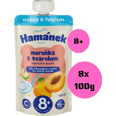 Hamánek kapsička Meruňka a jablko s tvarohem 100 g – Sleviste.cz