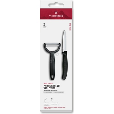 Victorinox - Комплект кухненски нож и белачка SWISS CLASSIC, черен (GG784)