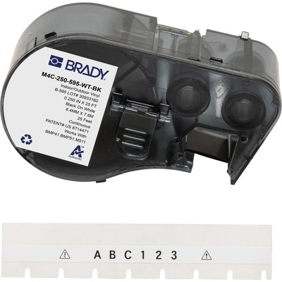 M4C-250-595-WT-BK 170949 6.35 mm x 7.62 m Vinyl černý tisk bílý podklad