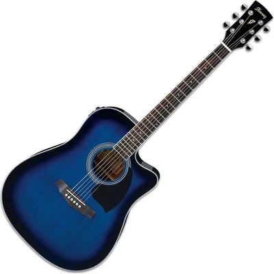 Ibanez PF15ECE-TBS Transparent Blue Sunburst Електро-акустична китара Дреднаут