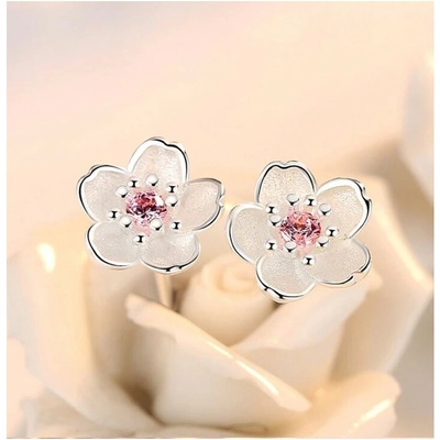 Prošperk stříbrné náušnice Pivoňky růžové S0348