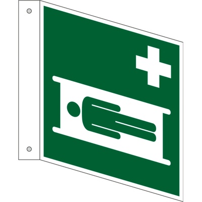 Značka Nosidlá, ISO 7010, plast, luminiscenčná, 150 x 150 mm, 5 ks
