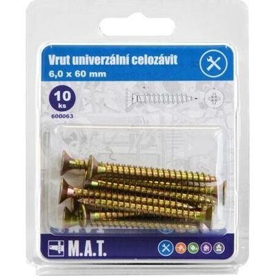 vrut un.celozávit 6,0x 60mm ZZ (10ks)