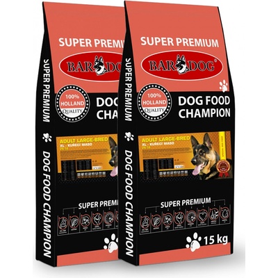 Bardog Adult Large & Breed 26/16 kuřecí maso pro velká plemena 2 x 15 kg
