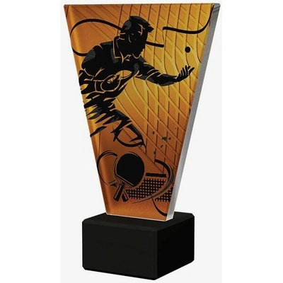Designová skleněná trofej Stolní tenis Výška: 22,5 cm Průměr: 1 cm