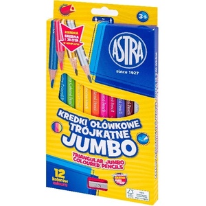 Astra Цветен молив ASTRA Jumbo с цилиндрично перо + злато/сребро 12 цвята 312023912 (312023912)
