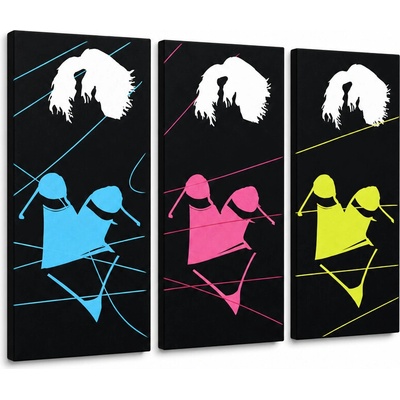 Ručne maľovaný POP Art obraz Three sexy woman - 90x60 cm