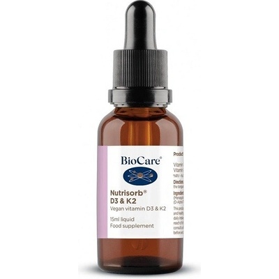 BioCare Tekutý vitamín D3 s K2 kvapky 15 ml