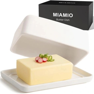 MIAMIO - Keramická miska na máslo s víkem (bílá)