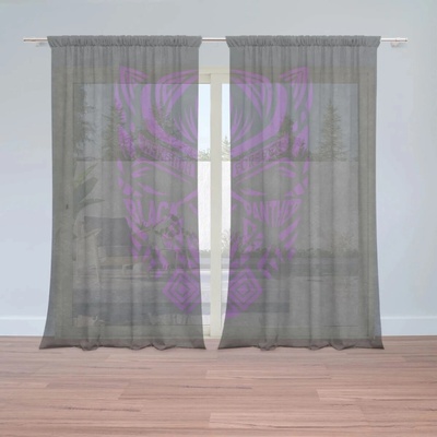 Sablio Záclony BLACK PANTHER wakanda forever Fialový: 2ks 150x250cm