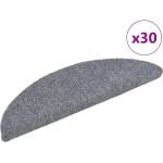 vidaXL Самозалепващи се постелки за стълби, 30 бр. , 56x17x3 см, светлосиви, полукръгли (3365682)