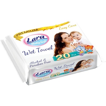 Image 1 of Lara Мокри кърпи с лепенка Lara Baby Soft - Premium, 20 броя (54017)