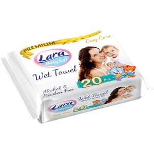 Lara Мокри кърпи с лепенка Lara Baby Soft - Premium, 20 броя (54017) - baby