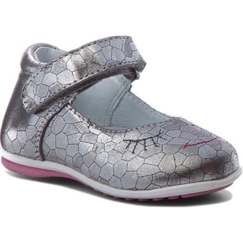 Mido Noster polobotky kožené stříbrné