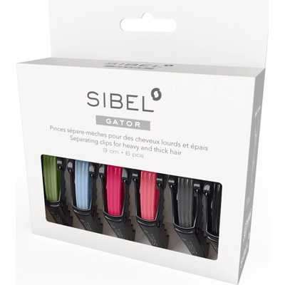 Sibel barevné klipsy do vlasů 6 ks - délka 9 cm