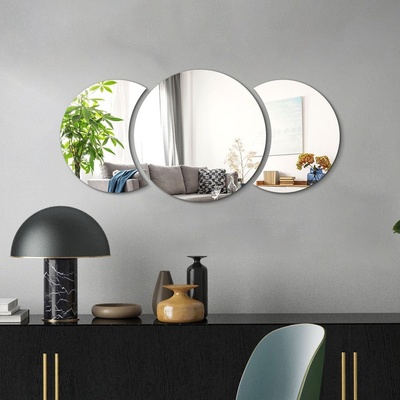 Ambiance Samolepka na stenu Half-moon Mirror rozmery 26x26 cm