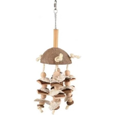 Karlie-Flamingo Pet Products NV pták přírodní kokos lastury dřevo juta bambus 47 cm