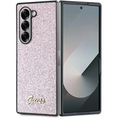 GUESS Гръб Guess PC/TPU Glitter Flakes Metal Logo Case за Samsung Galaxy Z Fold 6 - Розов