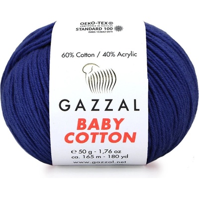 Gazzal Příze Baby cotton 3438 tm. modrá