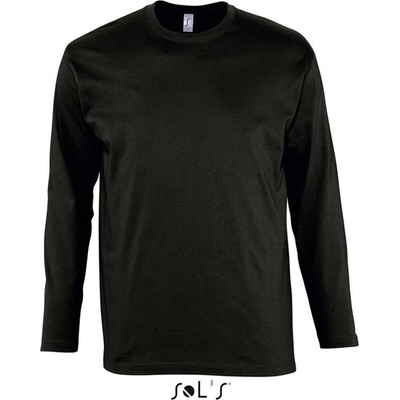 Sol's pánské bavlněné tričko s dlouhými rukávy Monarch hlubinná černá