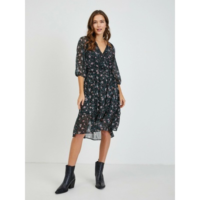 orsay Черна дамска рокля на цветя с връзки ORSAY Orsay | Cheren | ЖЕНИ | XS