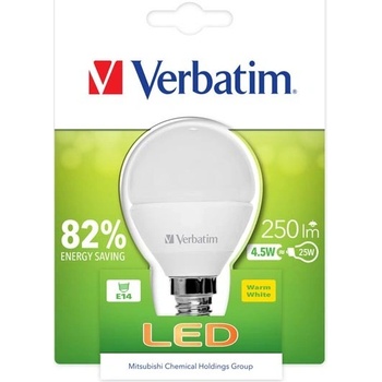 Verbatim LED žárovka E14 220-240V 4.5W 250lm 2700k teplá bílá