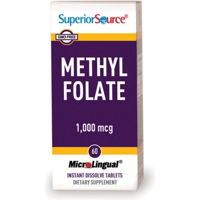 Метилфолат (метилирана фолиева киселина), 1000 mg х 60 сублингвални таблетки Superior Source (90250 SS)