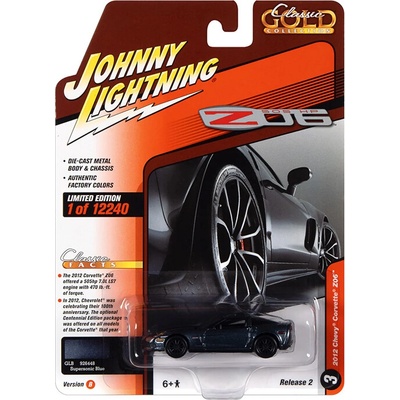 Johnny Lightning Chevrolet Corvette Z06 2012 modrá 1:64