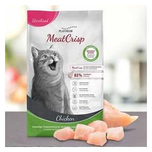 PLATINUM Пълноценна суха храна за кастрирани котки Platinum MeatCrisp Sterilised Chicken с 83% Прясно пилешко месо, БЕЗ зърнени култури