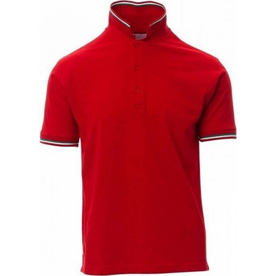 Payperwear Unisex polokošile Italia s kontrastními proužky na límečku červená výrazná