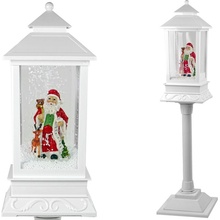 LEAN TOYS Vianočná pouličná lampa s Mikulášom 2v1 biela