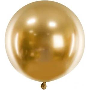 Party Deco Голям Латексов Балон, 60 см, Хром Злато (olbom-g-019)