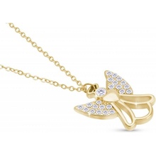 Biju Řetízek z chirurgické oceli, pozlacený 18k s přívěskem, letící anděl se srdcem 3001681