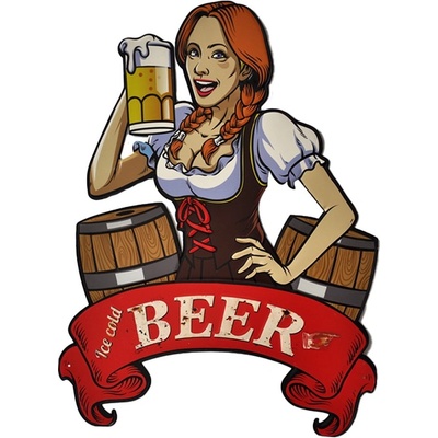 Nástěnná kovová cedule Ice cold Beer - 60*1*80 cm - Clayre & Eef