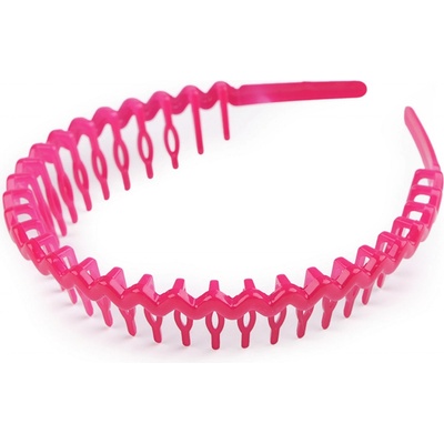 Plastová čelenka do vlasů s hřebínkem Varianta: 3 pink, Balení: 1 ks