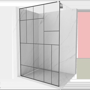 Mexen Kioto стенна преграда за душ Walk-in 120 x 200 см, черен модел 8 мм, бял (800-120-101-20-78)
