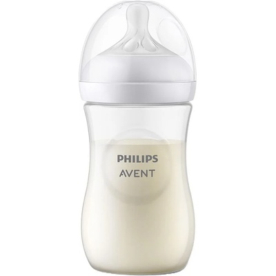 Philips Бебешко шише Philips Avent - Natural Response 3.0, flow 3/среден, 3 м+, 260 ml, бяло (SCY903/01)