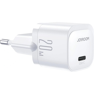 JOYROOM Mini USB-C PD Fast Charger 20W - захранване за ел. мрежа с USB-C изход с технология за бързо зареждане (бял) (D62936)