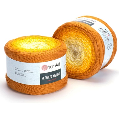Yarn Art příze Flowers Merino 552 smetanová, odstíny žluté, tmavá hořčicová