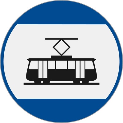 Dopravní značka IJ4b Označník zastávky (Tramvaj)